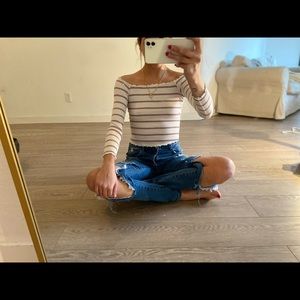 Stripped ripped long sleeve